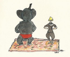 Babar et la vieille dame kopieklein